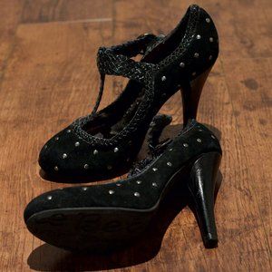 New T-strap pin-up studded heels Betsey Johnson